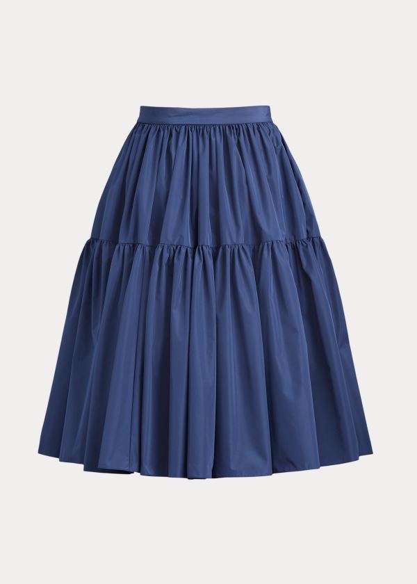 Falda Ralph Lauren Mujer Azul Oscuro Marino - Addie Taffeta - JTNHZ6802